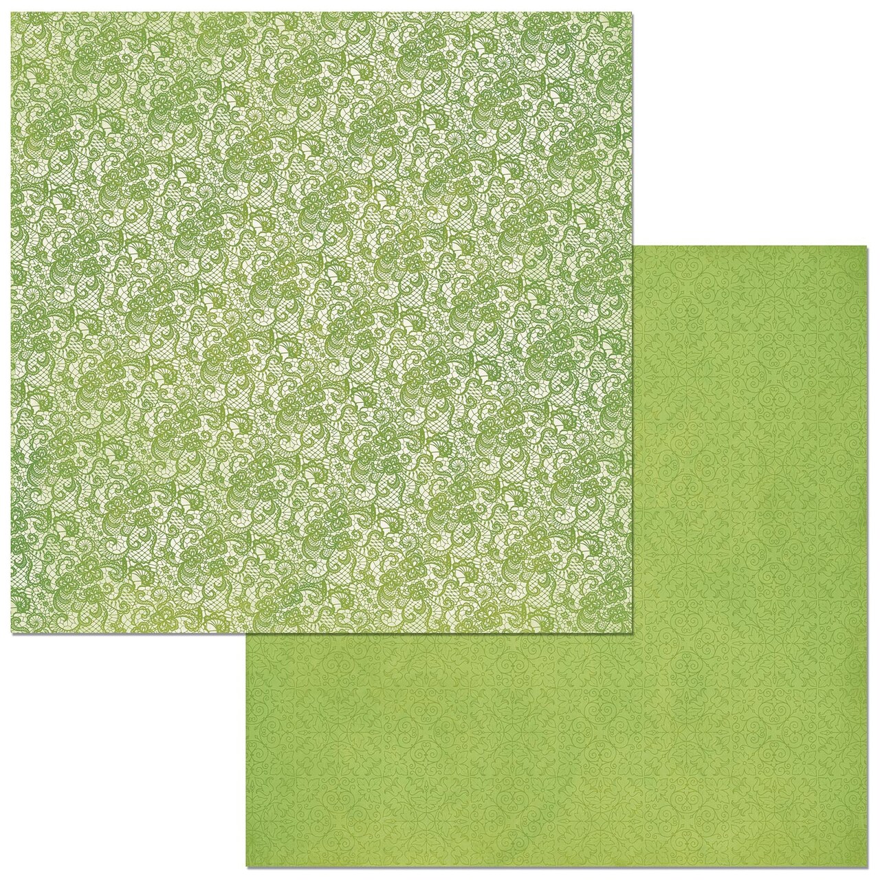 BoBunny Double Dot Lace Double-Sided Cardstock 12"X12"-Avocado